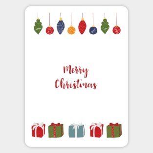 "Merry Christmas" Christmas Card Sticker